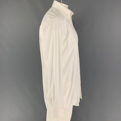 JACK LIPSON Size M White Embroidery Cotton French Cuff Long Sleeve Shirt