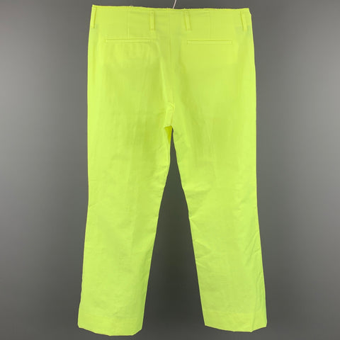 ACNE STUDIOS Size 34 Neon Yellow Linen / Polyester Zip Fly Casual Pants