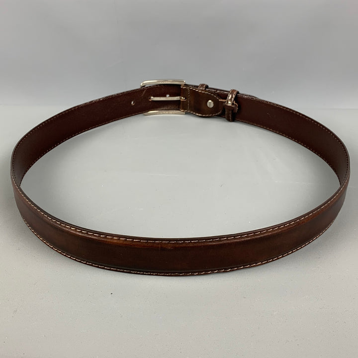VINTAGE Size 34 Brown Dark brown Leather Belt