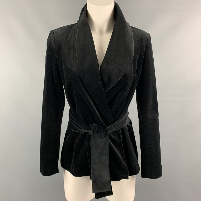 VIVIENNE WESTWOOD RED LABEL Size 2 Black Velvet Belted Jacket