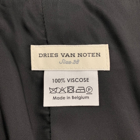DRIES VAN NOTEN x Christian LaCroix Size 6 Black Viscose Feather Skirt