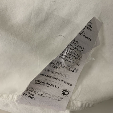 DOLCE &amp; GABBANA Taille M Chemise à manches longues boutonnée en coton uni blanc