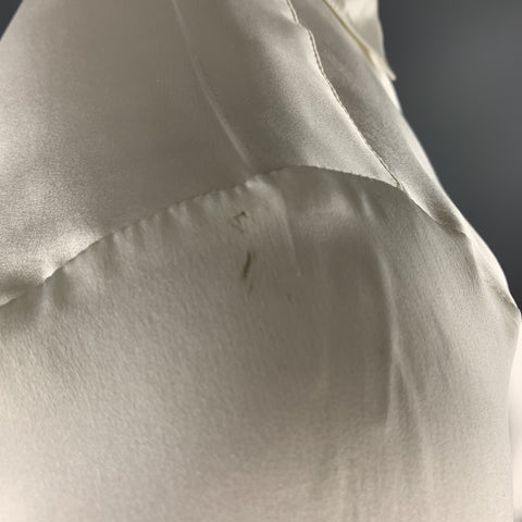 STELLA McCARTNEY Size 12 Cream Silk Satin Collar Blouse