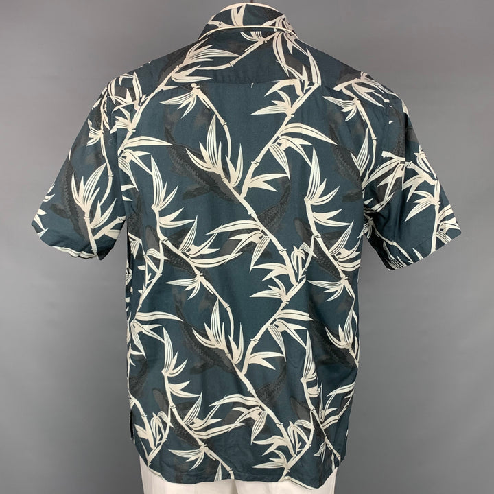 MARC JACOBS Size XXL Grey Print Viscose Camp Short Sleeve Shirt