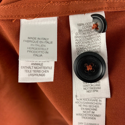 PAUL SMITH Size L Orange Rust Cotton Worker Long Sleeve Shirt