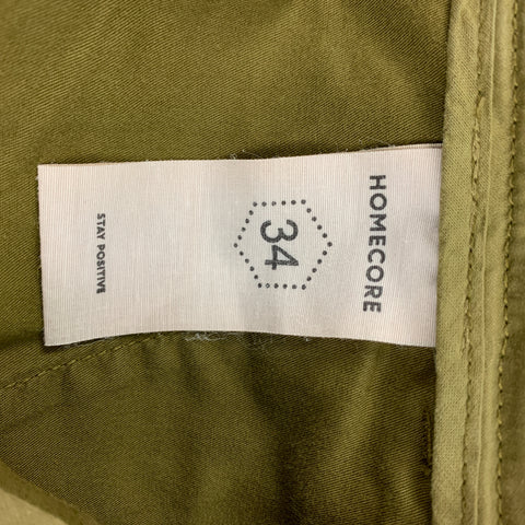 HOMECORE Size 34 Olive Cotton Lyrca Button Fly Casual Pants