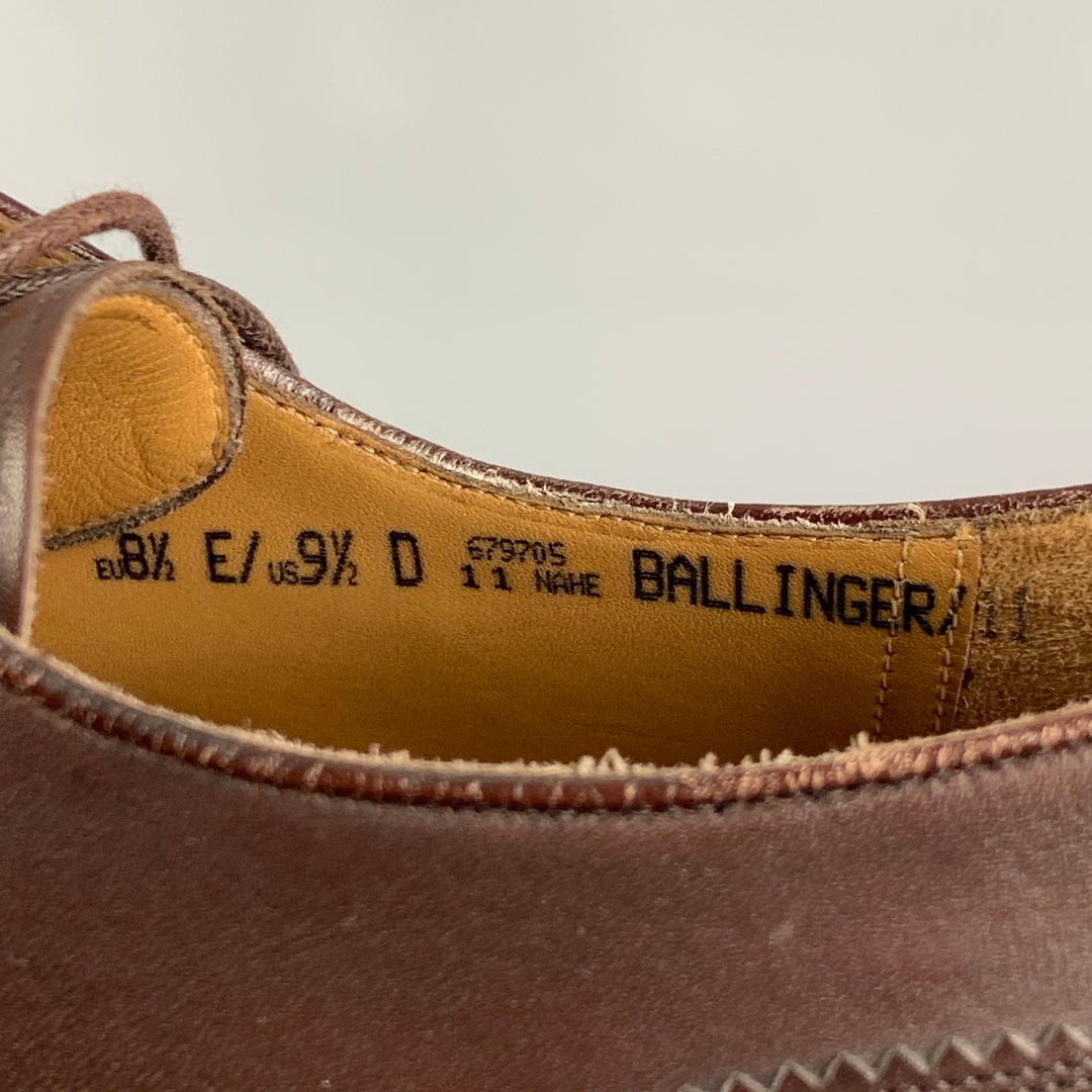 BALLY Size 9.5 Brown Leather Cap Toe Lace Up Shoes