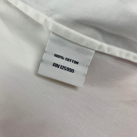 FACONNABLE Size 6 White Poplin Cotton Pleated Tuxedo Blouse