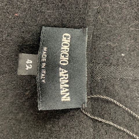 GIORGIO ARMANI Size 6 Black Wool Angora Asymmetrical Jacket