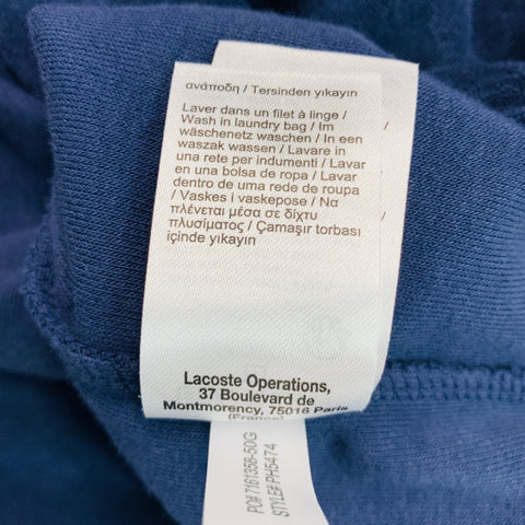 LACOSTE Size M Navy Terry Cloth Cotton Polyester Polo
