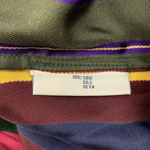PIERRE-LOUIS MASCIA Size M Multi-Color Stripe Silk Camp Short Sleeve Shirt