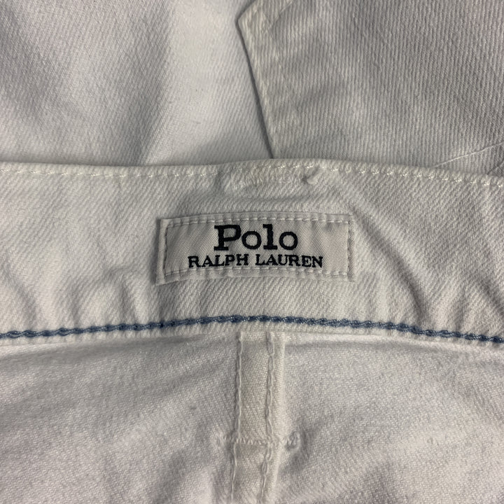 POLO by RALPH LAUREN The Sullivan Size 30 White Cotton / Elastane Jeans
