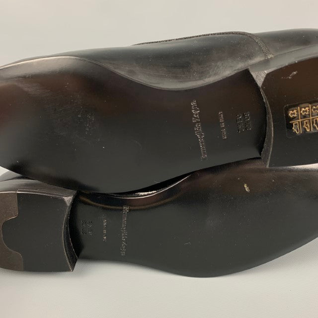 ERMENEGILDO ZEGNA Talla 8.5 Zapatos con cordones de cuero negro