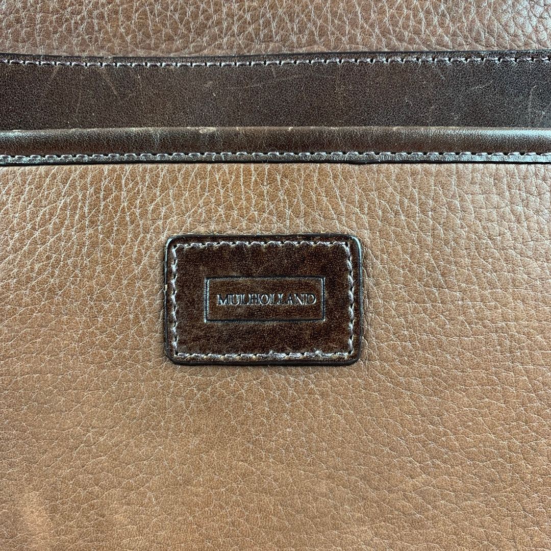 MULHOLLAND Brown Leather Accordion Messenger Bag