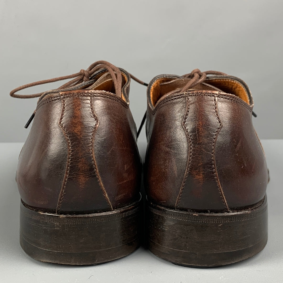 BARRETT Zapatos con cordones y punta en copa de cuero marrón Talla 10