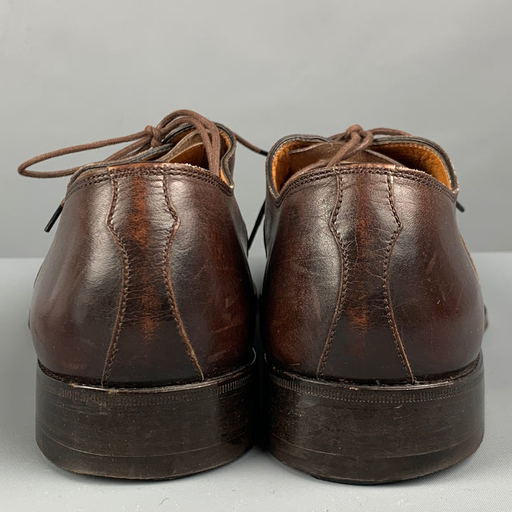 BARRETT Zapatos con cordones y punta en copa de cuero marrón Talla 10