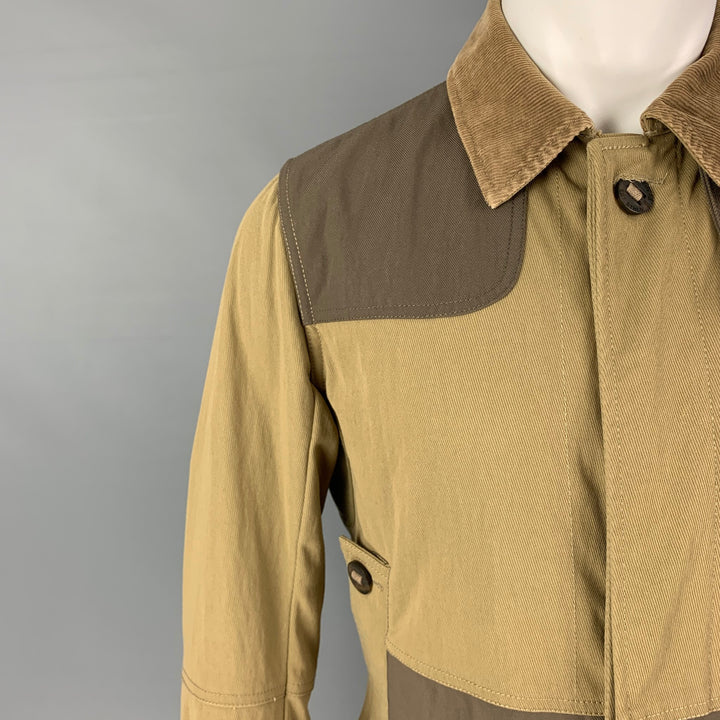 J. LINDEBERG Size M Khaki Brown Color Block Nylon Coat