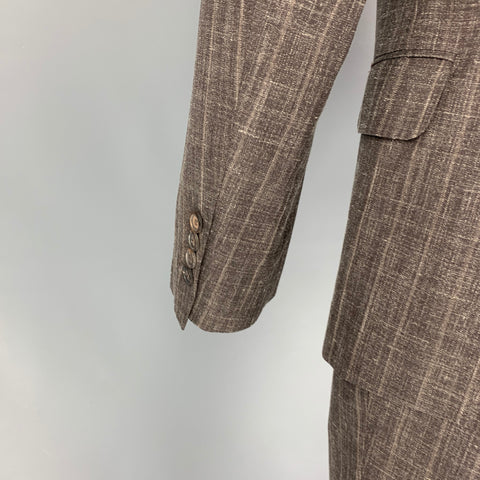 BRUNELLO CUCINELLI Size 38 Brown Wool Blend Notch Lapel Suit