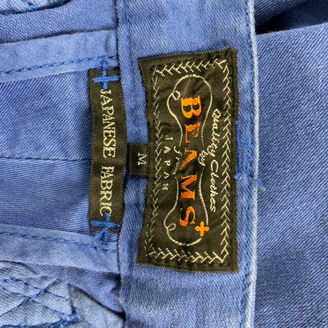 BEAMS Size M Blue Cotton Polyurethane Chino Casual Pants