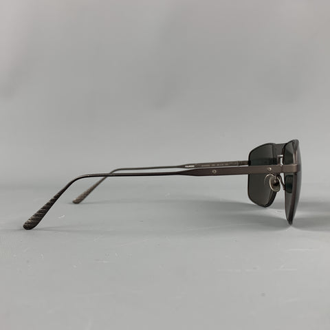BOTTEGA VENETA Charcoal Metal Intrecciato Panel Sunglasses
