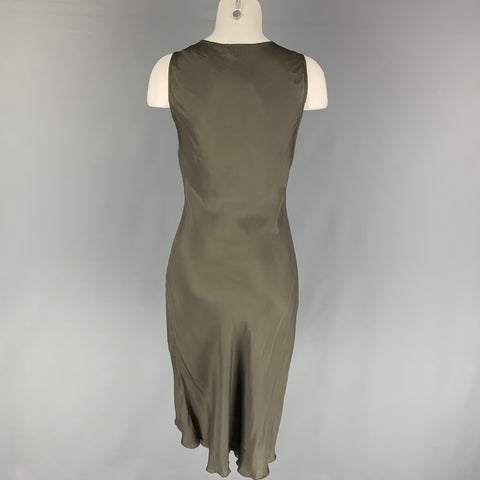 DRIES VAN NOTEN Robe slip grise à col en V taille 4