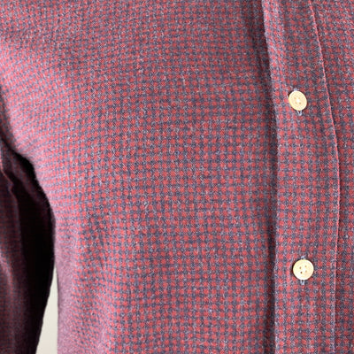 HARTFORD Size M Burgundy & Navy Plaid Cotton Button Up Long Sleeve Shirt