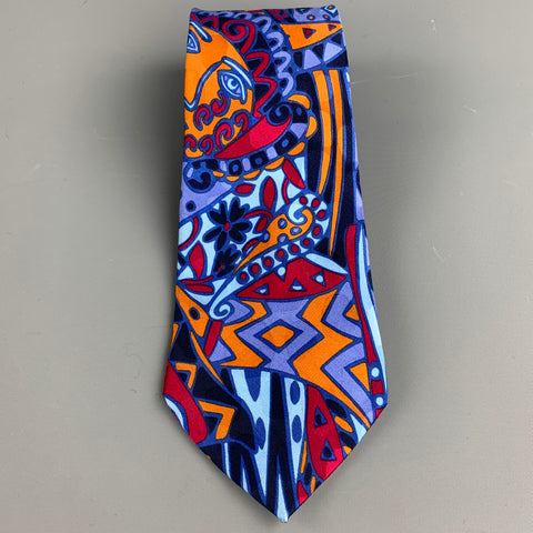 MISSONI Multi-Color Abstract Print Silk Tie