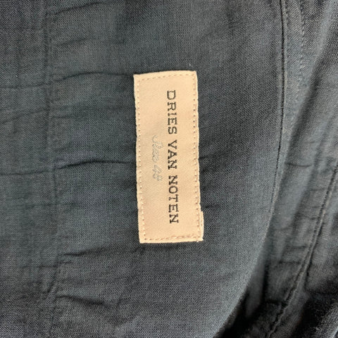 DRIES VAN NOTEN Size S Black Cotton Button Up Long Sleeve Shirt