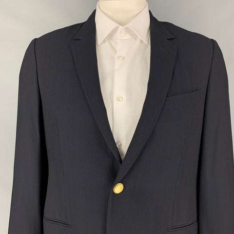 LANVIN Size 44 Regular Navy Wool Viscose Blend Sport Coat