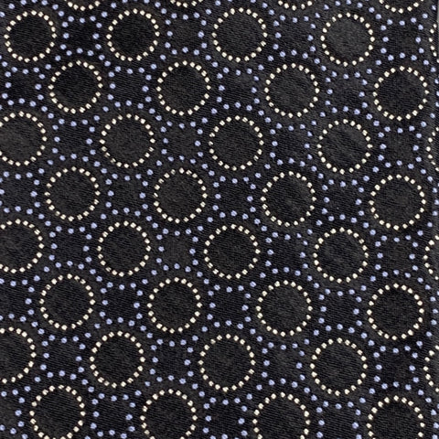 NINA RICCI Black Silver Circles Silk Blend Tie
