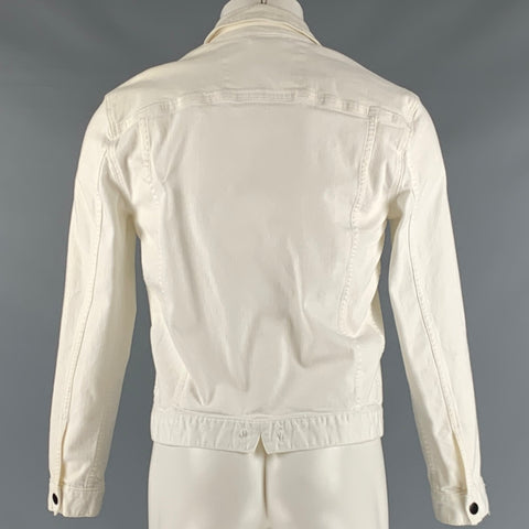 JOHN VARVATOS Size M Off White Cotton Polyester Trucker Jacket