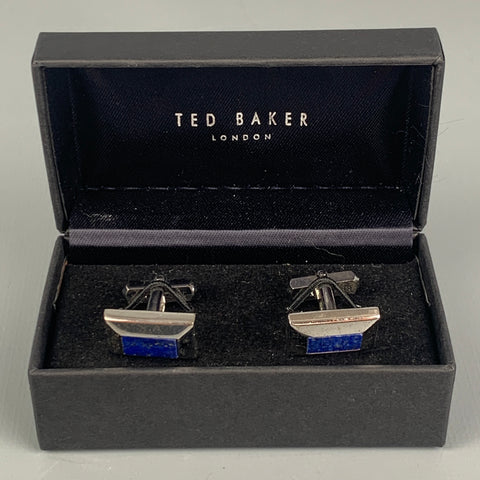 TED BAKER Blue Silver Tone Cuff Links