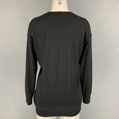 FALCONERI Talla S Jersey de cachemira con cuello en V negro