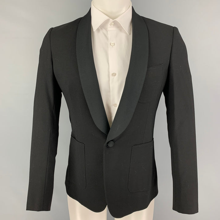 BAND OF OUTSIDERS Taille 36 Manteau de sport à col châle en laine noire