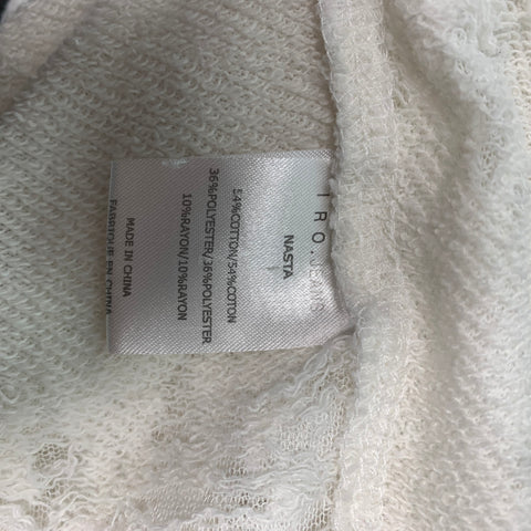 IRO 'NASTA Size L White Distressed Cotton Blend Crew-Neck T-shirt
