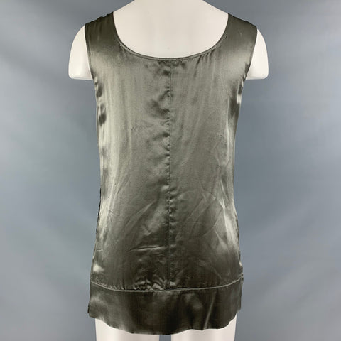 PHILOSOPHY di ALBERTA FERRETTI Talla 4 Blusa sin mangas de seda gris plateada