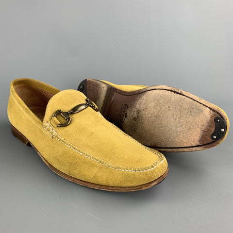 BARRETT Size 11 Yellow Suede Horsebit Loafers