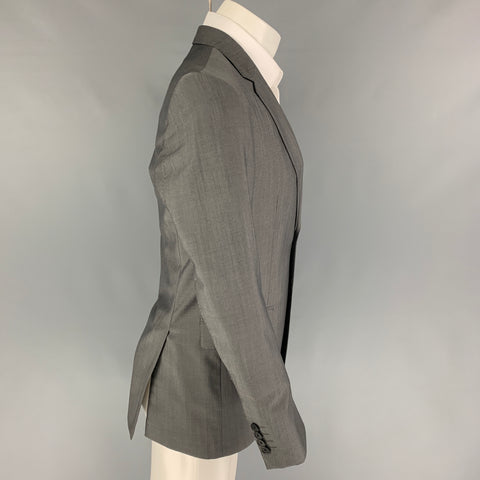 PAUL SMITH The Byard Taille 36 Manteau de sport en laine mohair gris à revers cranté
