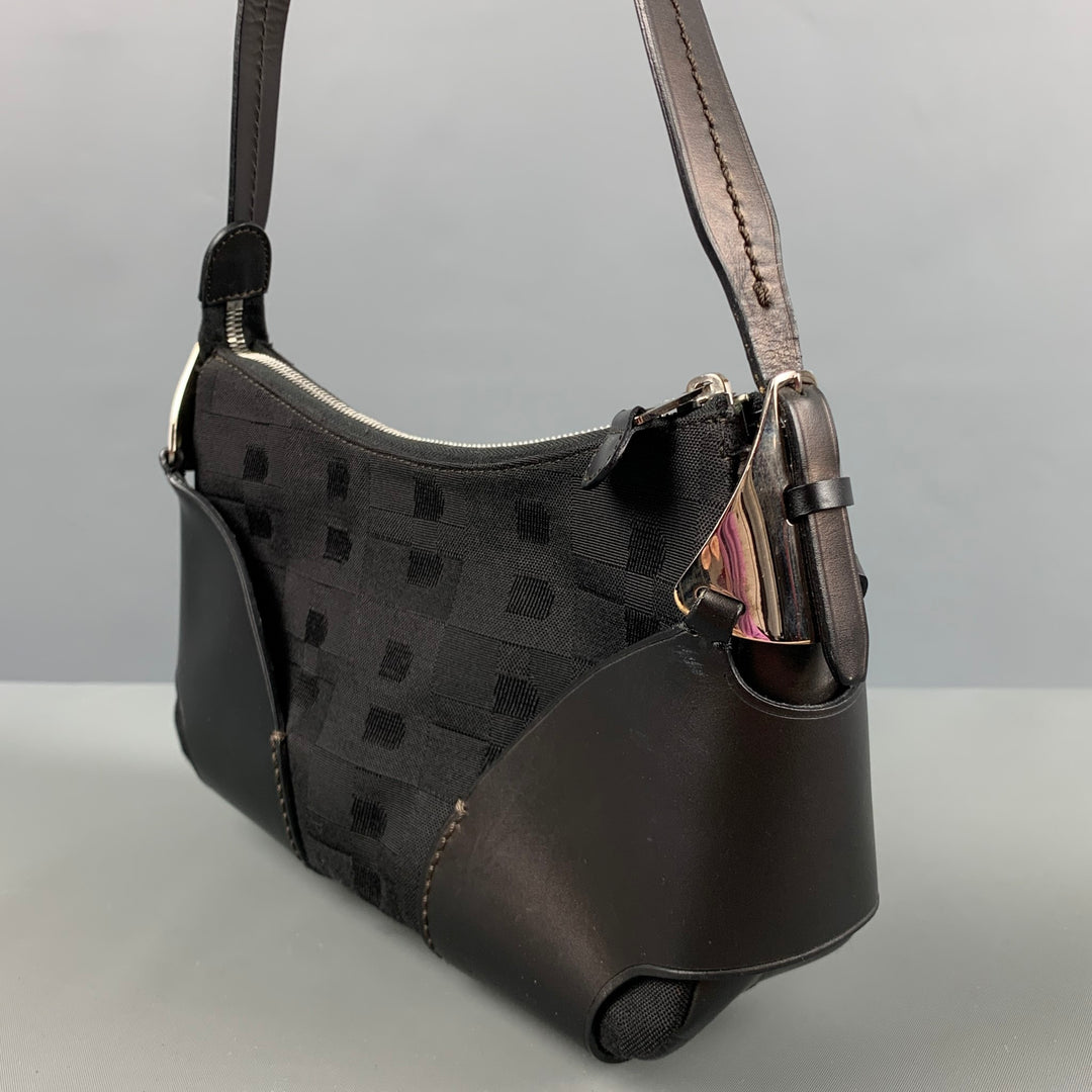 BALLY Black Fabric Leather Shoulder Bag Handbag