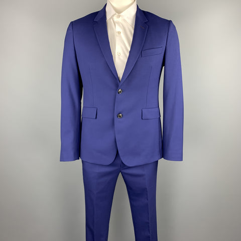 PAUL SMITH Size 40 Regular Royal Blue Wool Notch Lapel Suit