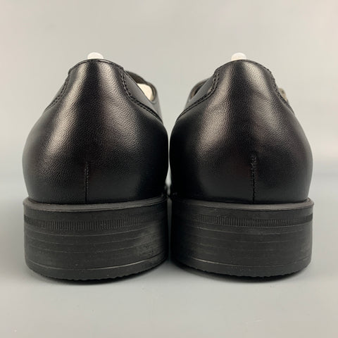 BRUNO MAGLI Size 8 Black Leather Double Monk Strap Loafers
