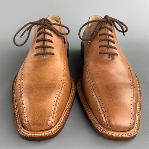 MC SHOES Size US 8 / UK 7 Tan Perforated Leather Lace Up Shoes