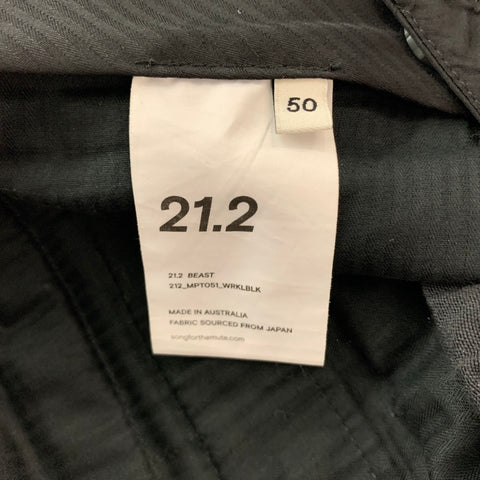 SONG FOR THE MUTE Size 34 Black Textured Nylon Cotton Wide Leg Casual Pants