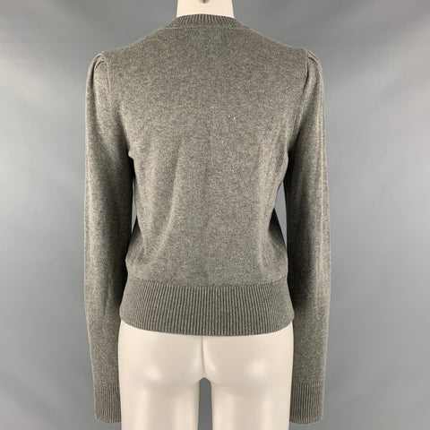 ISABEL MARANT Size 4 Grey Cotton Wool Crew-Neck Pullover