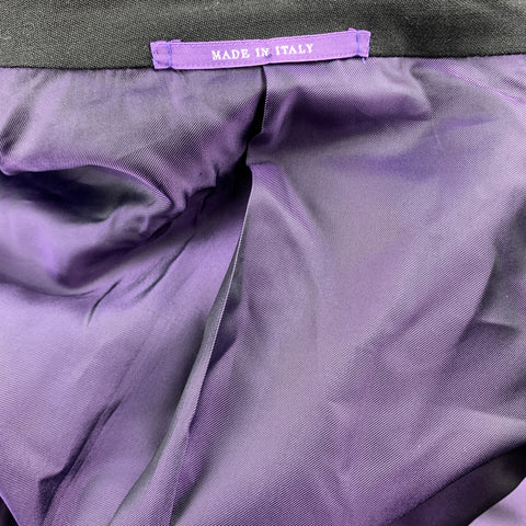 RALPH LAUREN Purple Label Size 42 Long Black Wool Tuxedo Sport Coat