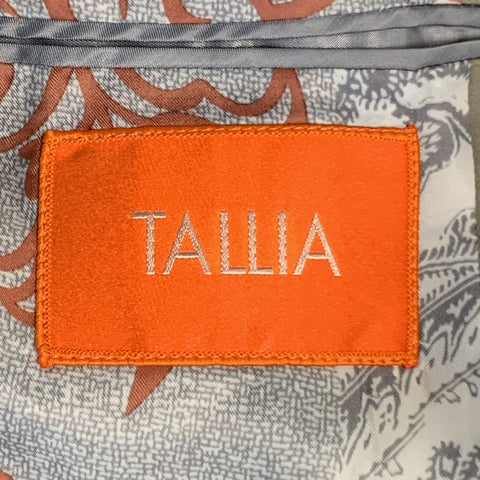 TALLIA Size 40 Khaki Short Cotton Notch Lapel Sport Coat