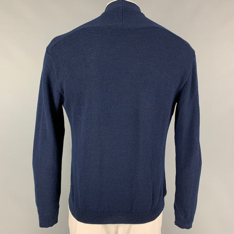 STEPHAN SCHNEIDER Size XL Navy Textured Wool V-Neck Cardigan