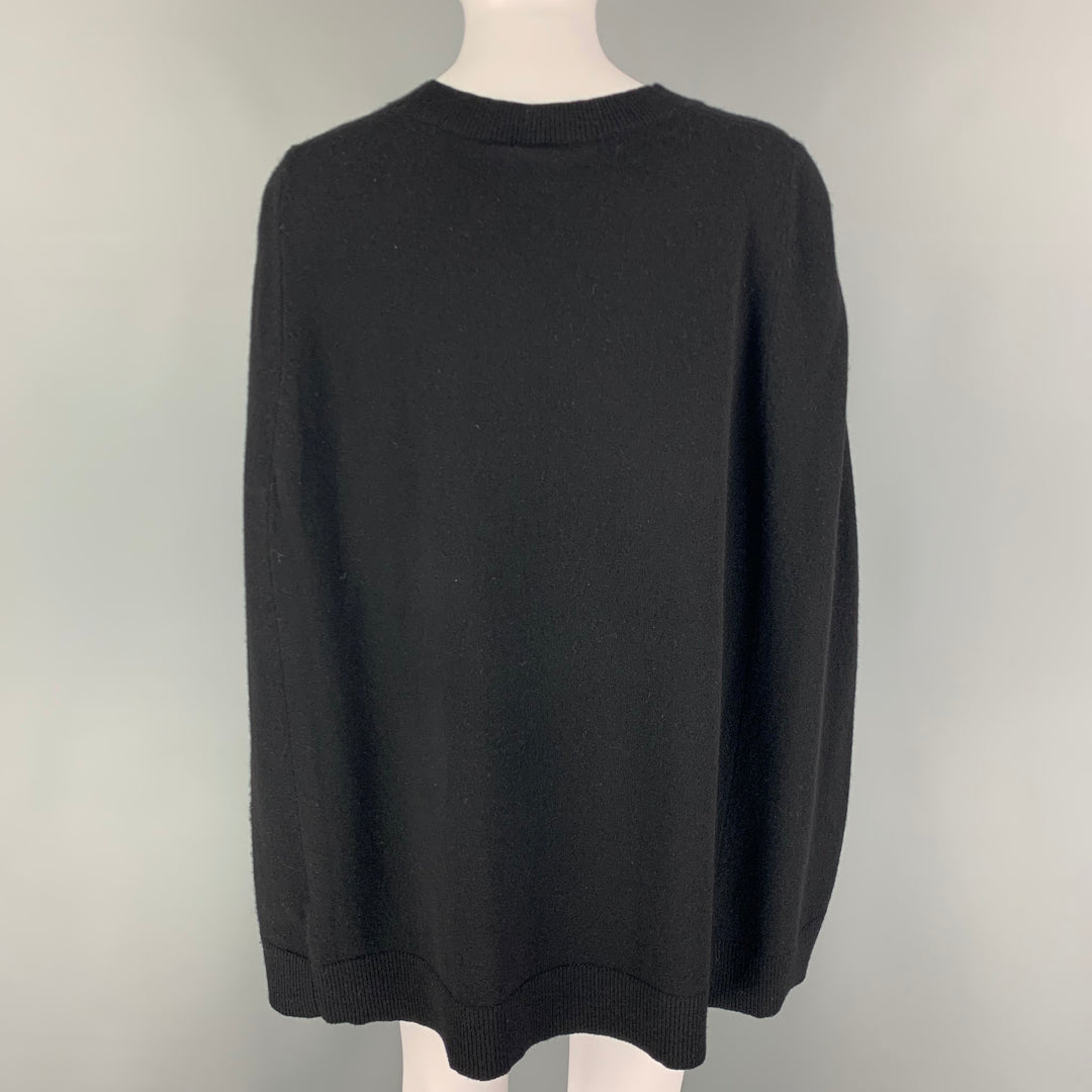 DKNY Size S Black Cashmere Capelet Pullover