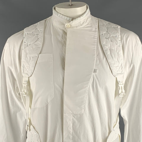 JORDANLUCA Taille L Chemise à manches longues en coton matelassé blanc