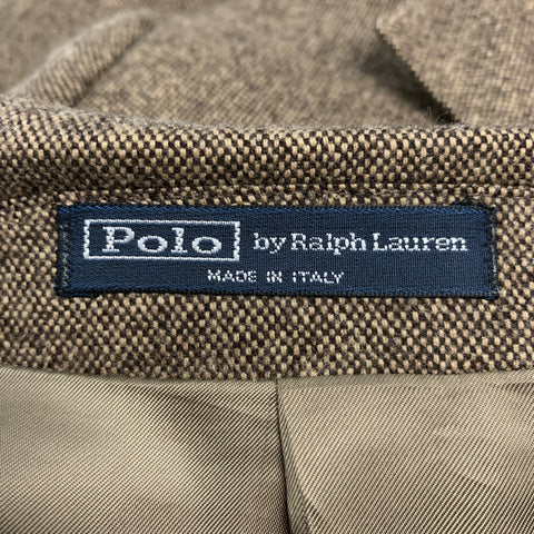 POLO by RALPH LAUREN Size 40 Brown Cream Nailhead Single breasted Suit